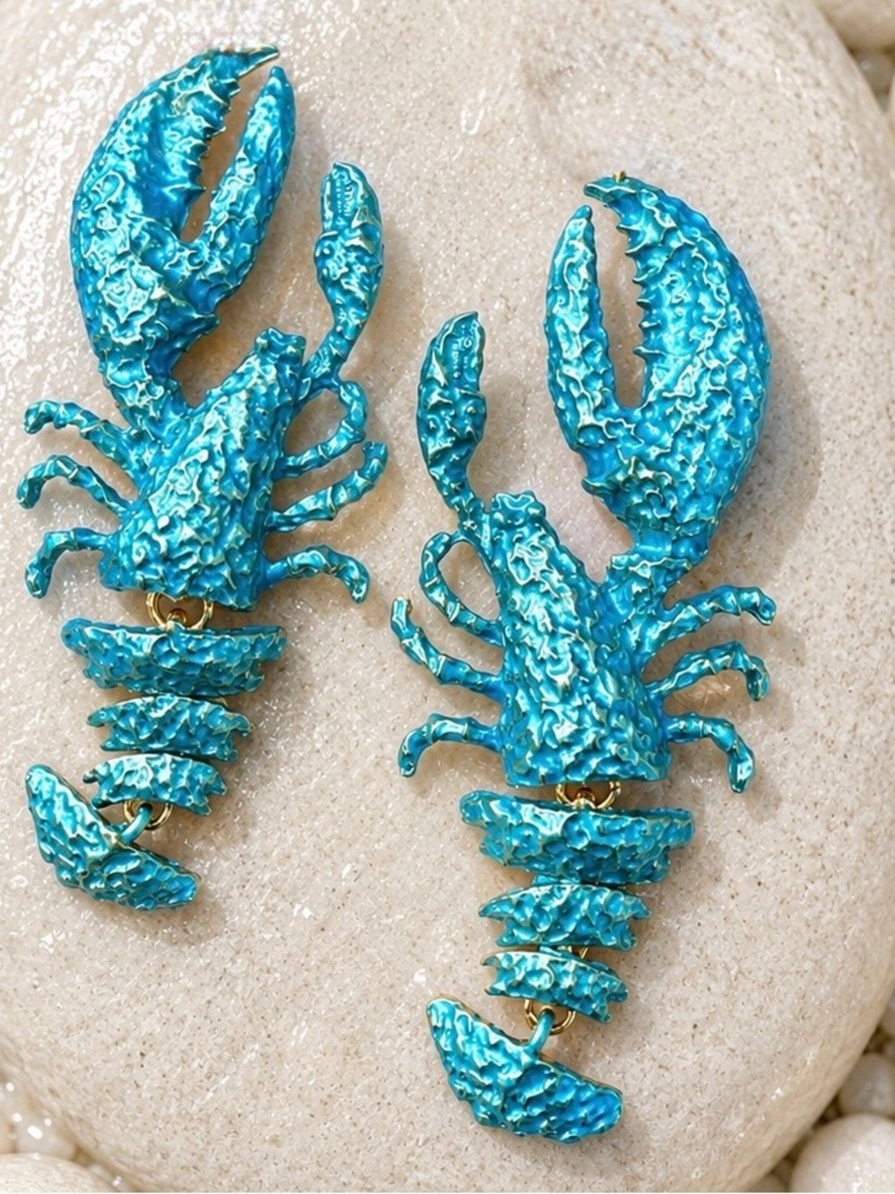 Turquoise Lobster Statement Earrings